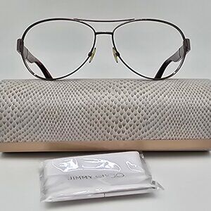 Jimmy Choo Baba Shiny Bronze Tortoise Aviator Sunglasses Frame w Case Italy 59mm